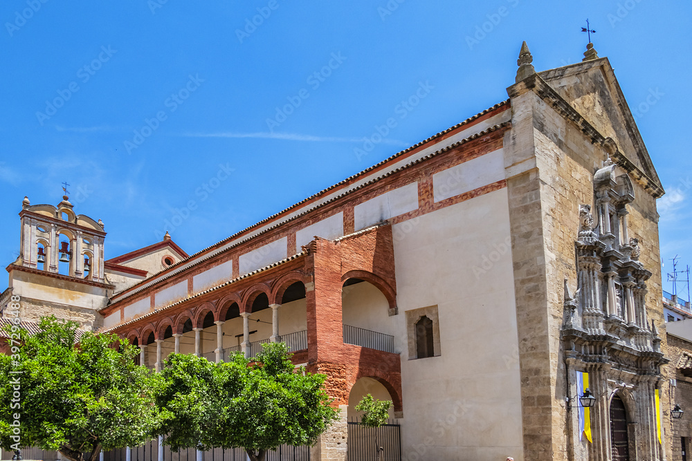 Old Convent of San Francisco (Iglesia de San Francisco) at Compas de San Francisco Square in Cordoba, Spain, Andalusia region. Gothic renaissance temple remodeled in XVIII century in Baroque style.