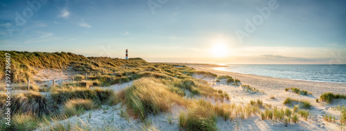 Panoramic view of a dune beach on the island of Sylt, Schleswig-Holstein, Germany photo
