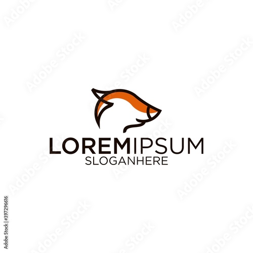 dog head line icon. Simple pet face pictogram  black and white linear drawing. Vector illustration