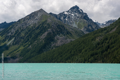 high-mountain lake kucherlinskoe with clear, blue water is beautiful