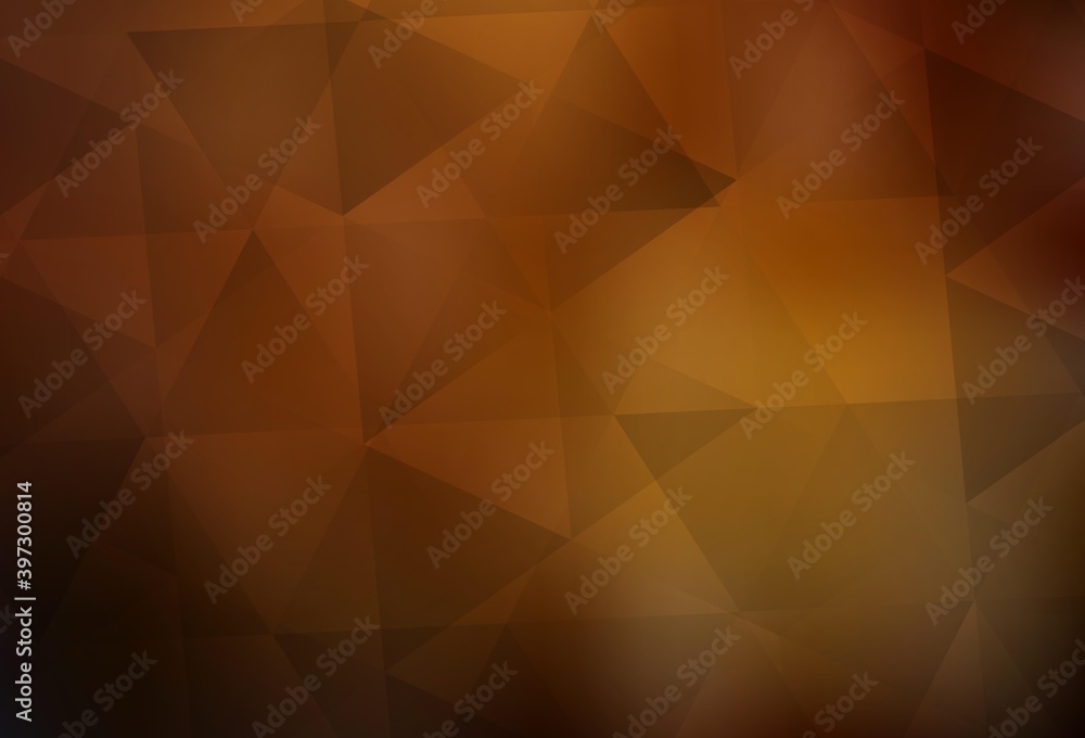 Dark Orange vector polygon abstract backdrop. Dark Orange vector polygon abstract backdrop.