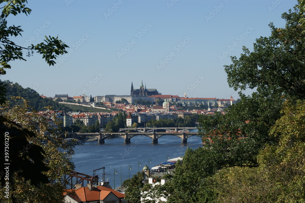 Obraz premium The beautiful river of prague with al the bridges 