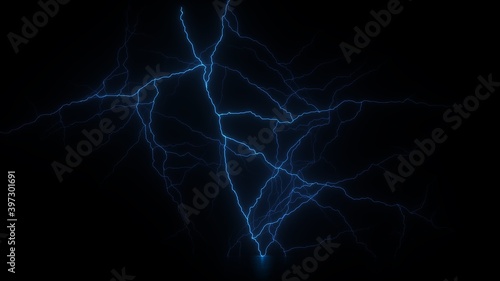 Glowing Thunder Light Effect In Black Background © VFX GUY