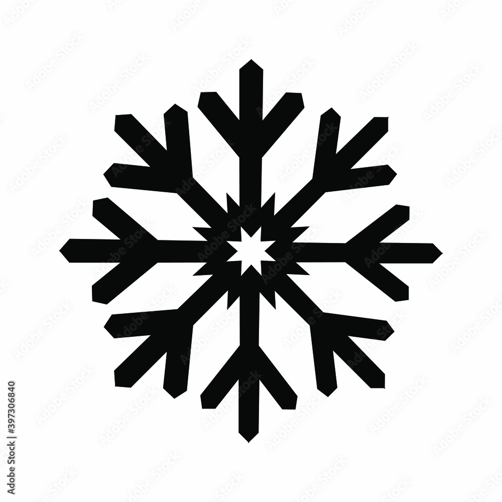 Snowflake black on a white background. Beautiful winter stencil pattern for winter holidays. Vector illustration. Snowflake black on a white background. Beautiful winter stencil pattern for winter holidays. Vector illustration.