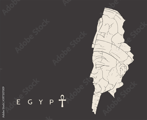 Egyptian statue head draw