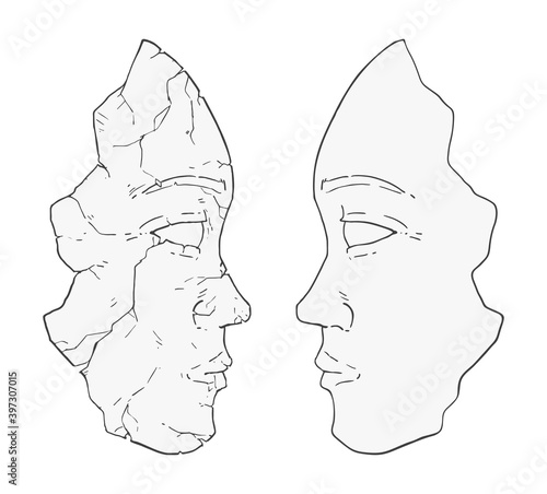 Design of old broken mask
