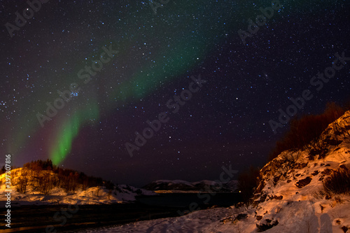 Polarlicht nahe Tromsoe, Norwegen