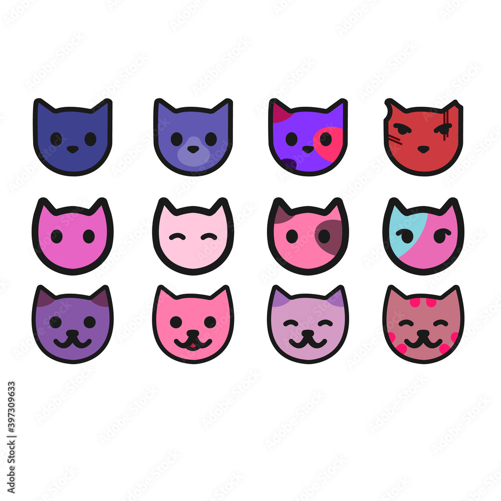 set of funny cats set of funny cats