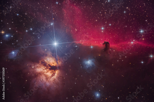 The Horsehead and Flame Nebulae photo