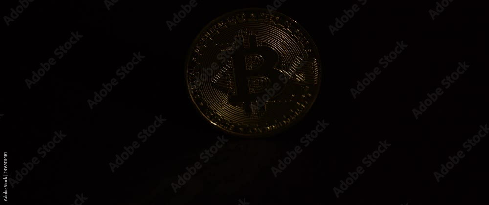 Bitcoin on black background