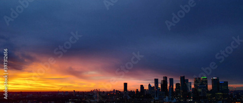 Sunset over Canary Wharf