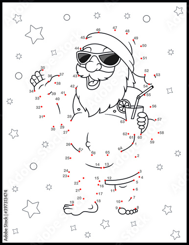 Connect the dots -  Christmas Activities Page For Kids - Kids learning material. Worksheet for learning numbers.