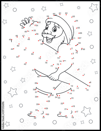 Connect the dots -  Christmas Activities Page For Kids - Kids learning material. Worksheet for learning numbers.
