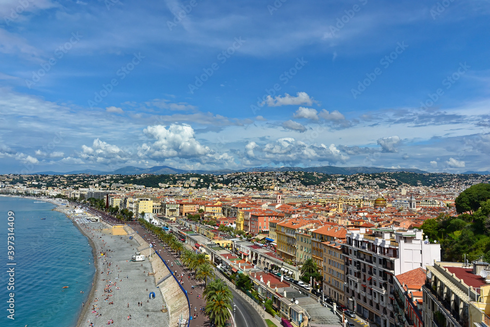 Scenic view of Nice, France on the French Rivera 