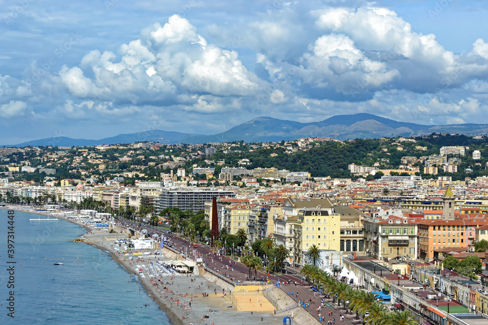 Scenic view of Nice, France on the French Rivera 