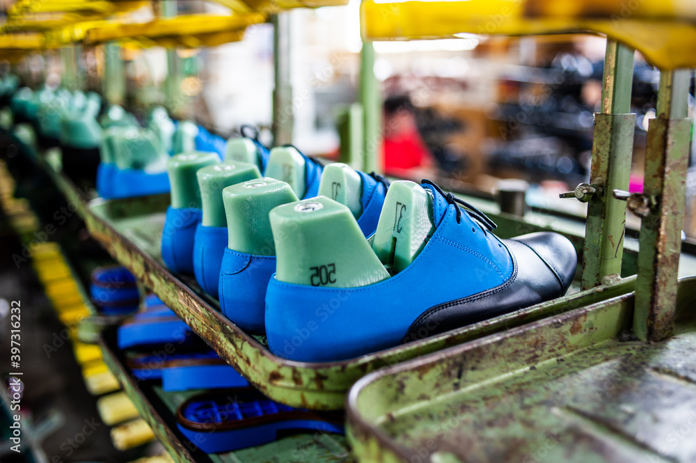 At a factory for the manufacture of leather shoes