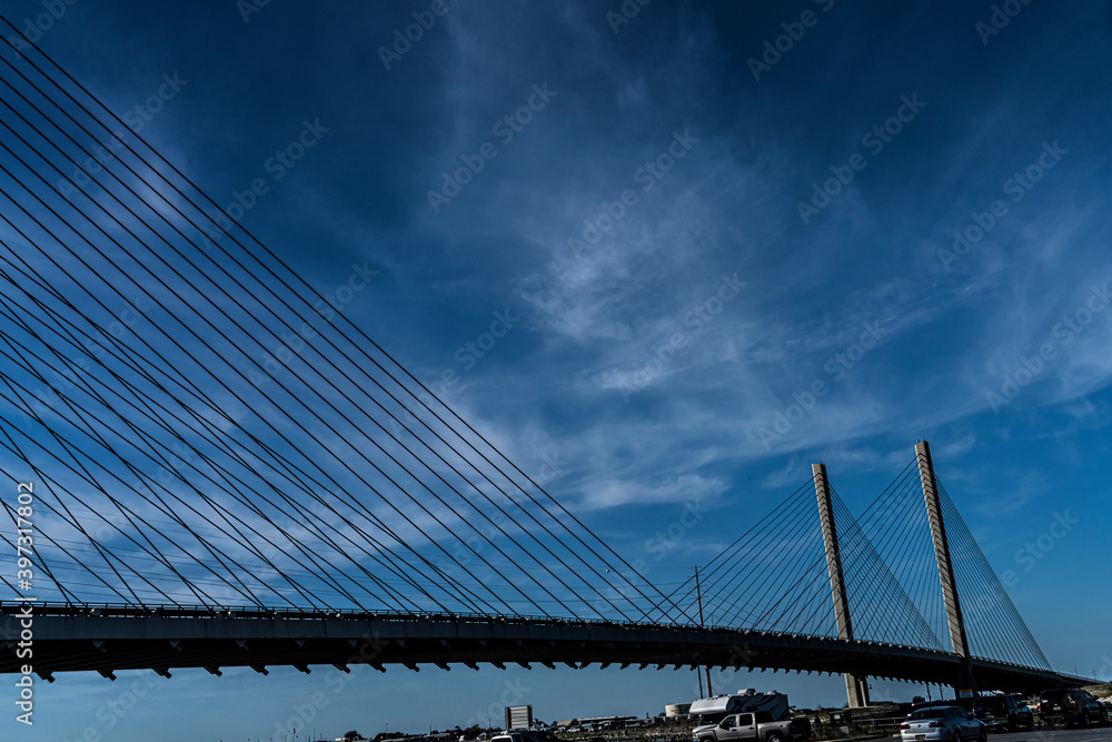Delaware Memorial Bridge crossing Delaware River: Interstate 295 and US Route 40 between Delaware and New Jersey. Delaware Memorial Bridge crossing Delaware River: Interstate 295 and US Route 40 between Delaware and New Jersey.