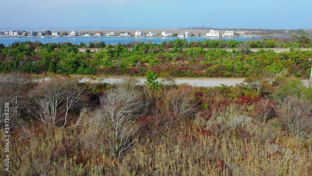 Aerial Pan View of an Open Field Near Ocean Parkway in Long Island Aerial Pan View of an Open Field Near Ocean Parkway in Long Island
