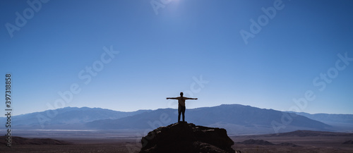 silhouette of person in the mountain 
