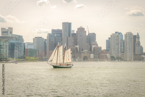 A tall ship takes tourists on a trip around Boston Harbor © Keith J Sfinx