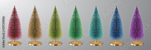 Christmas pine tree or conical pine. Xmas decoration. Vector illustration