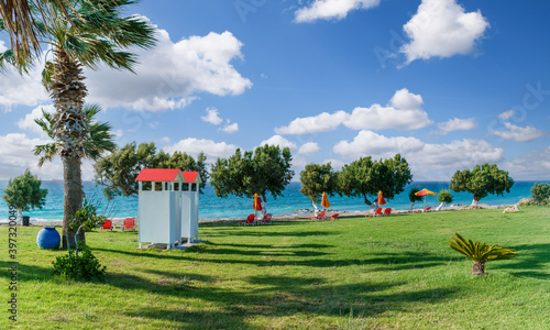 Fototapeta Naklejka Na Ścianę i Meble -  Landscape with beach  in Rhodes islands, Greece