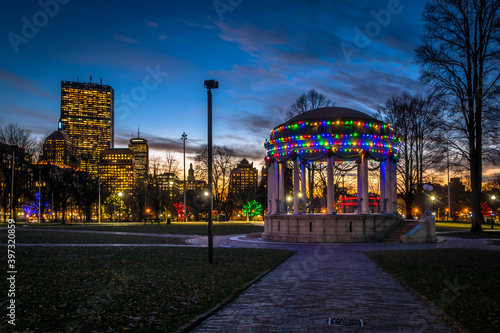 Christmas lights on Boston Common