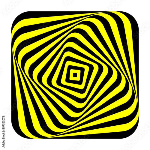 Abstract design element. Illusion of 3D whirl movement.