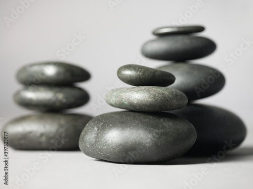 Close up of stacked stones photo