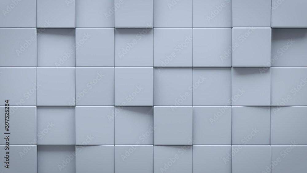 Futuristic, High Tech, light background, with a square block structure. Wall texture with a 3D cube tile pattern. 3D render Futuristic, High Tech, light background, with a square block structure. Wall texture with a 3D cube tile pattern. 3D render