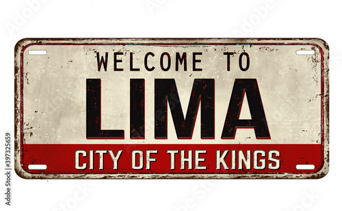 Welcome to Lima vintage rusty metal plate