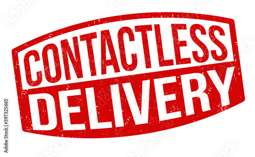 Contactless delivery grunge rubber stamp