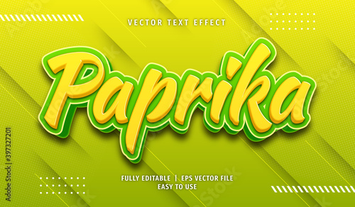 3D Paprika Text effect, Editable Text Style