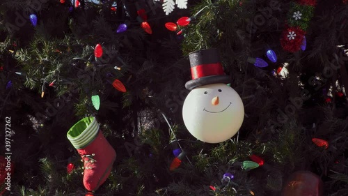 Christmas Tree Ornaments Snowman And Winter Boot Ferris Wheel On Outdoor Display Merry Christmas