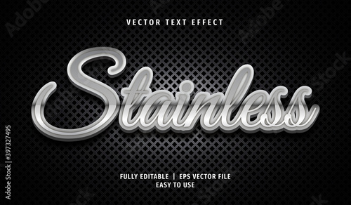 3D Stainless Text effect, Editable Text Style