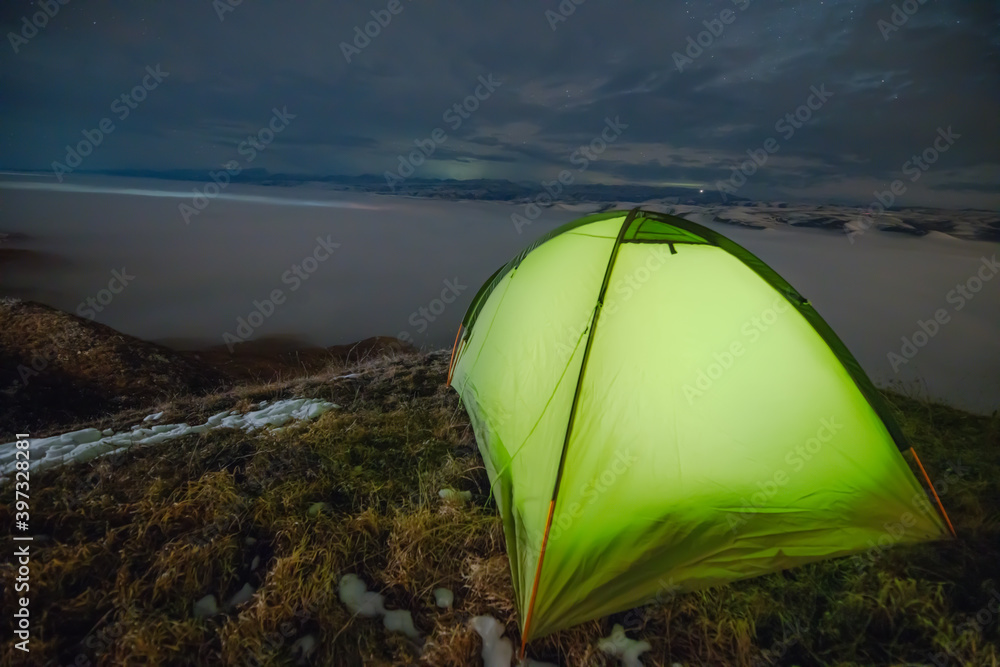 Camping at 3200 m. Above the clouds