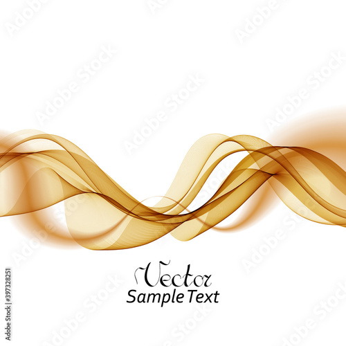 Abstract background with gold waves. Abstract digital gold gradient waves. White background. Vector decorative illustration.