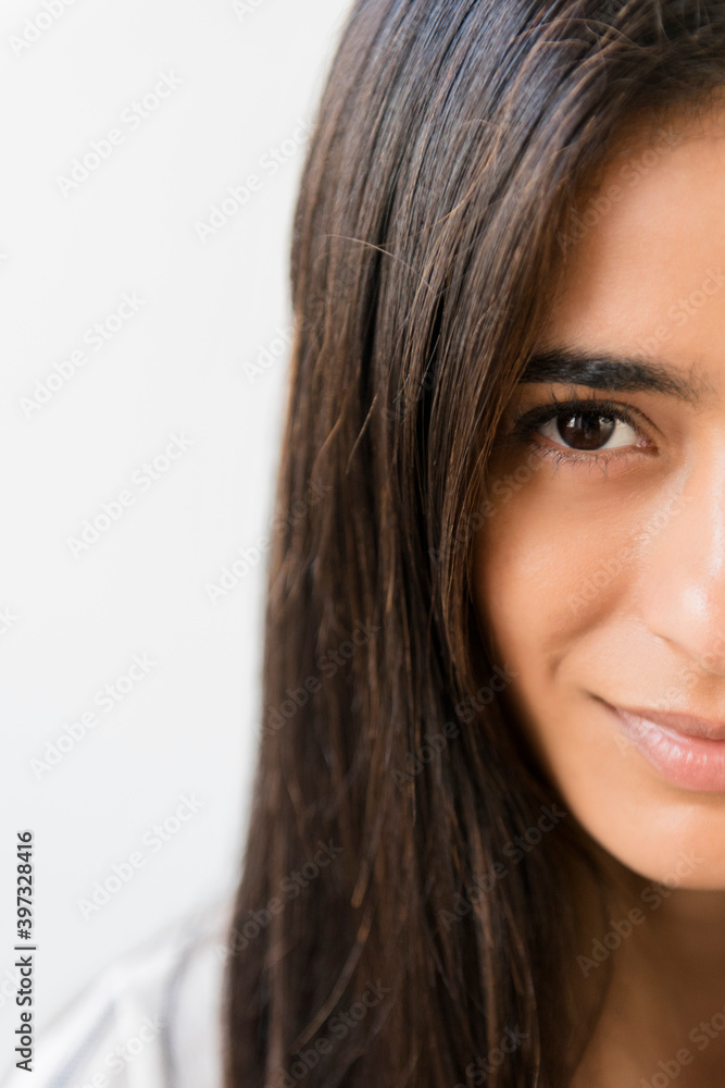 Indian woman looking at camera Indian woman looking at camera