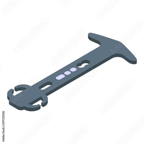Bicycle repair tool key icon. Isometric of bicycle repair tool key vector icon for web design isolated on white background