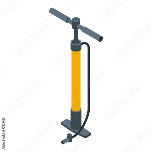 Bike pump icon. Isometric of bike pump vector icon for web design isolated on white background