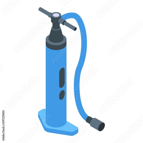 Air bike pump icon. Isometric of air bike pump vector icon for web design isolated on white background