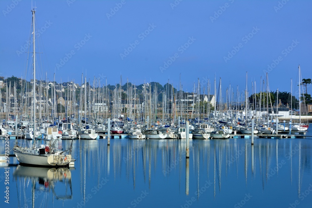 Perros-Guirec harbor in Brittany. France