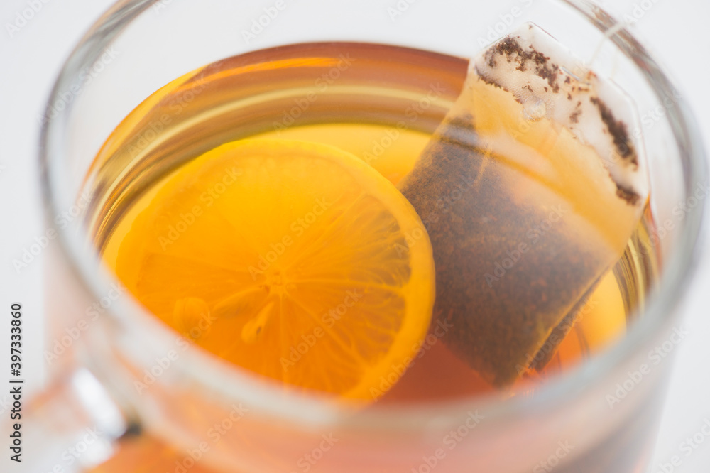 Studio Shot of tea with lemon Studio Shot of tea with lemon