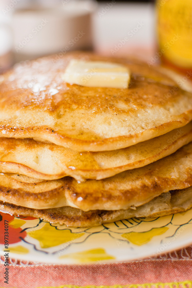 Close up of stack of pancakes Close up of stack of pancakes