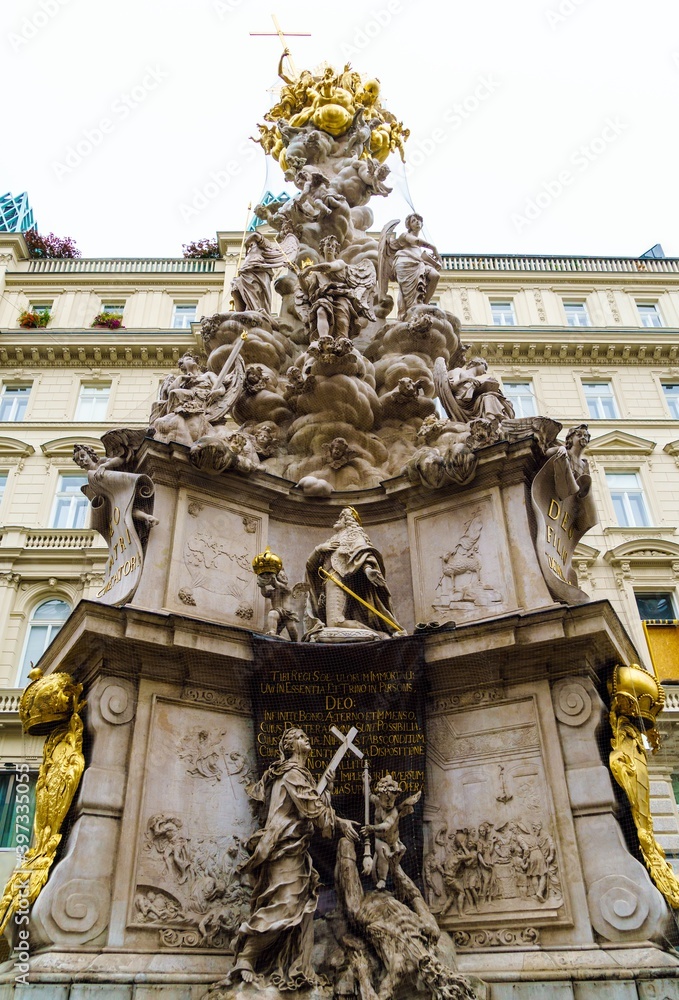 The Plague Column or Pestsaule on Graben street, Vienna, Austria