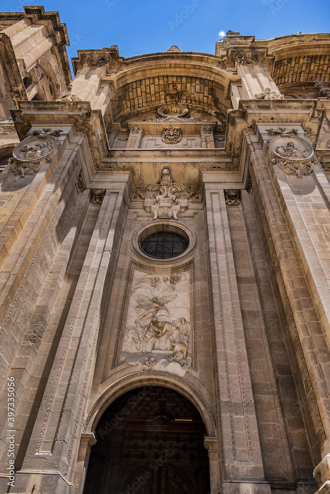 Granada Cathedral or Cathedral of Incarnation (Catedral de Granada, Santa Iglesia Catedral Metropolitana de la Encarnacion de Granada, 1561) - Roman Catholic church in Granada city. Andalusia, Spain.