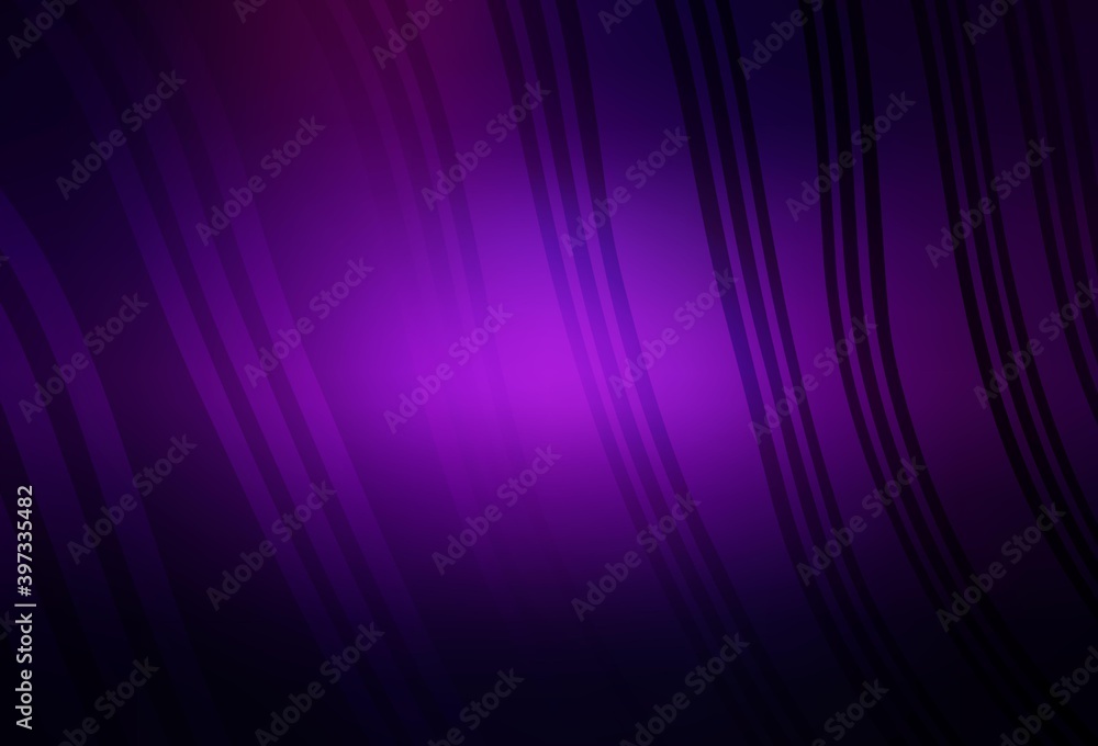 Dark Purple, Pink vector background with curved lines. Dark Purple, Pink vector background with curved lines.