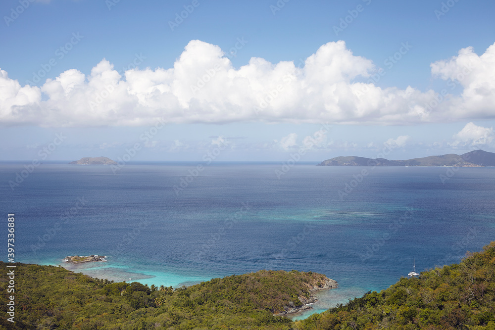 Scenic view with sea and island Scenic view with sea and island
