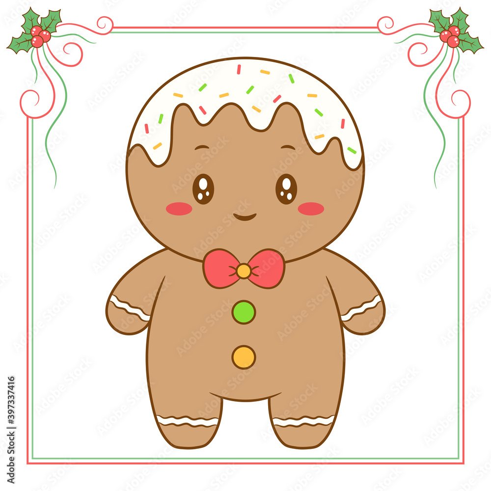 merry Christmas cute ginger cookie drawing merry Christmas cute ginger cookie drawing