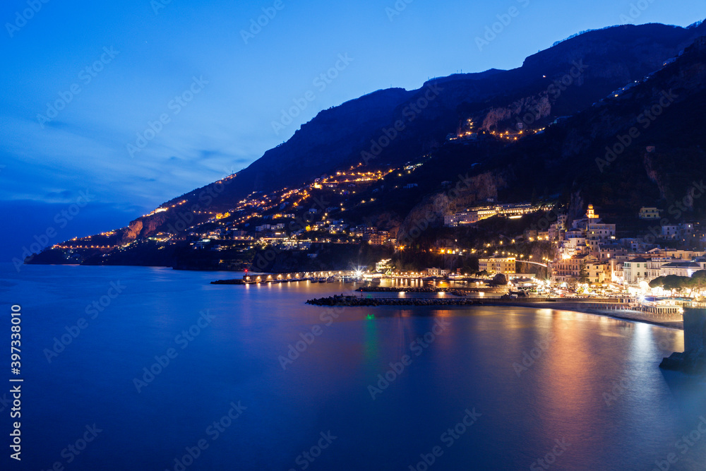 Coastal town at night Coastal town at night